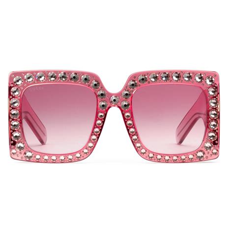 pink square gucci glasses|pink oversized Gucci sunglasses.